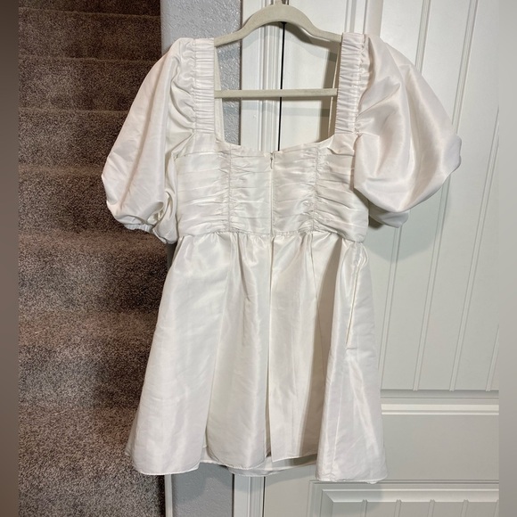 Self Portrait Pleated Taffeta white Mini Dress - Picture 8 of 8